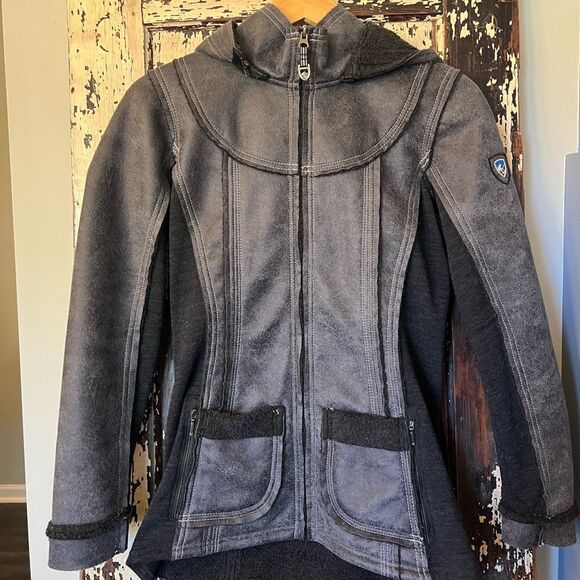 Kuhl WOMEN'S DANI SHERPA JACKET size XS faux leather micro-suede outdoor fleece - Picture 1 of 12
